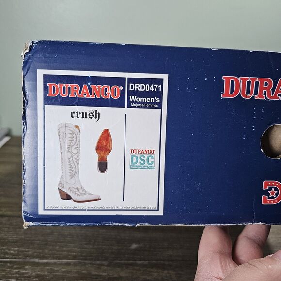 Durango Womens Crush Embroidered Leather Western Boots White Brown Size 9M - Picture 11 of 16